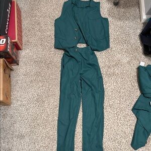 Teal dress outfit boys size 9/10 youth matching boys outfit vest and pants